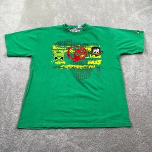 212 NYC Mens Jamaica Lion of Judah Graphic T-Shirt Green XL Cotton 1986 Retro